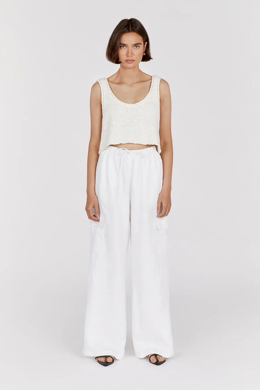DION OFF WHITE BOUCLE CROP TOP | DISSH