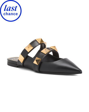 Made In Italy Leather Studded Flats | Marshalls
