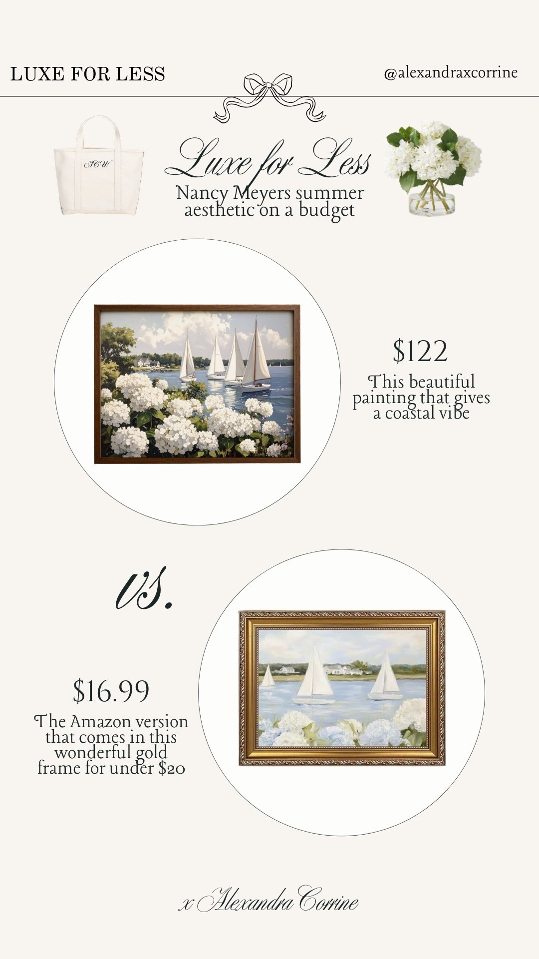 Nancy Meyers on an Amazon budget ☕️🧺

Nancy Meyers, summer aesthetic, bougie on a budget, budget friendly, sale finds, dupe, hamptons, sail boat, hydrangeas, wall art, painting

#LTKHome #LTKSaleAlert #LTKSeasonal