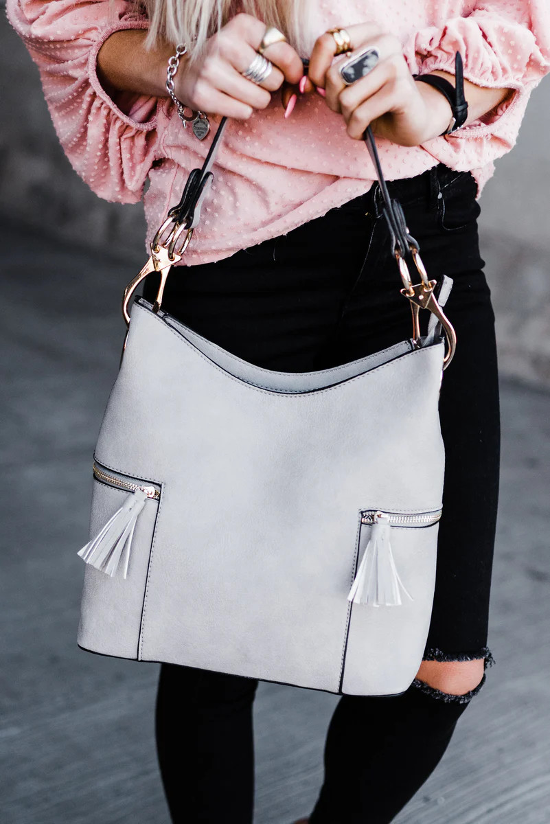 Rochelle Hobo Bag - Grey | Mindy Mae's Market