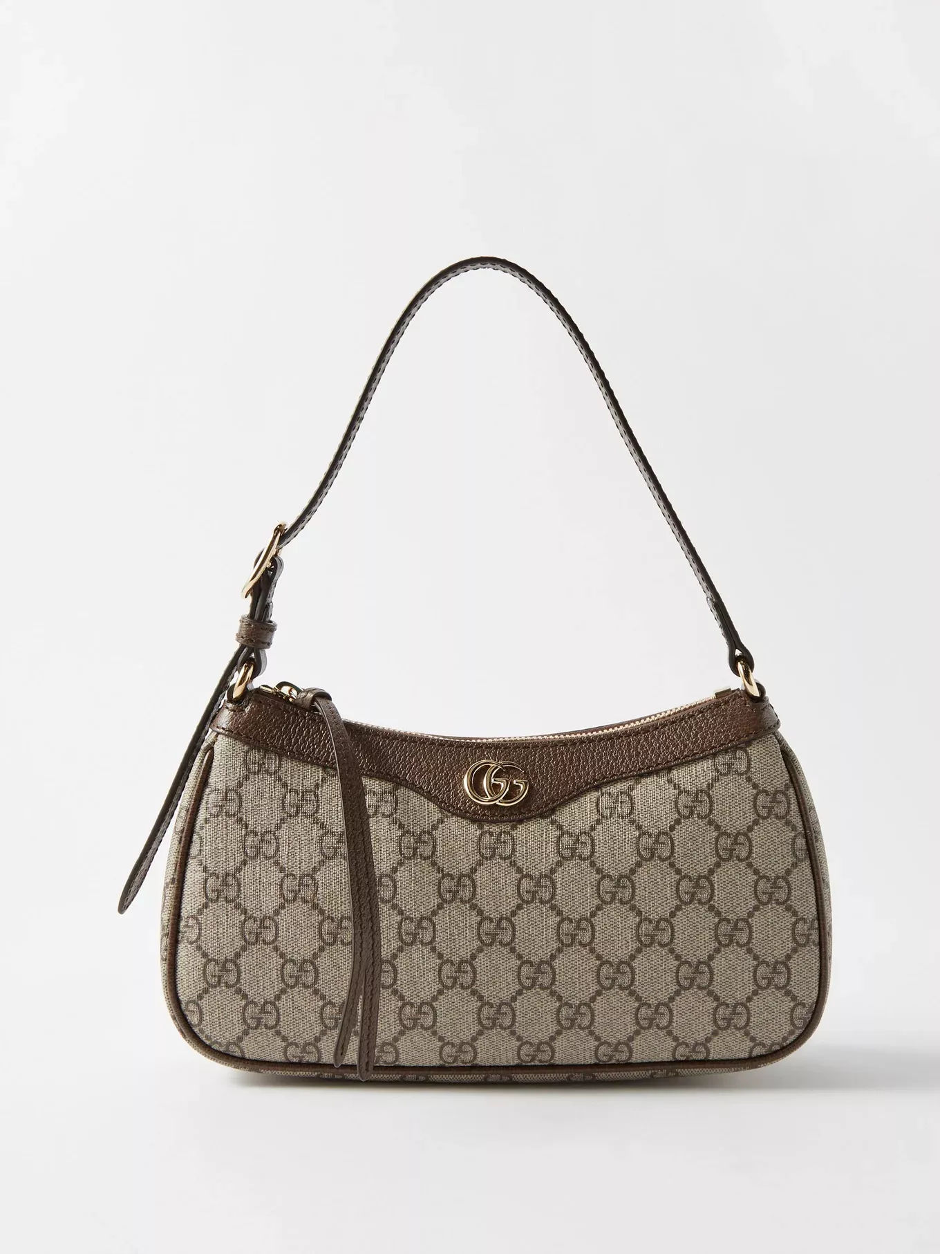 GUCCI Ophidia embellished textured leather-trimmed printed coated