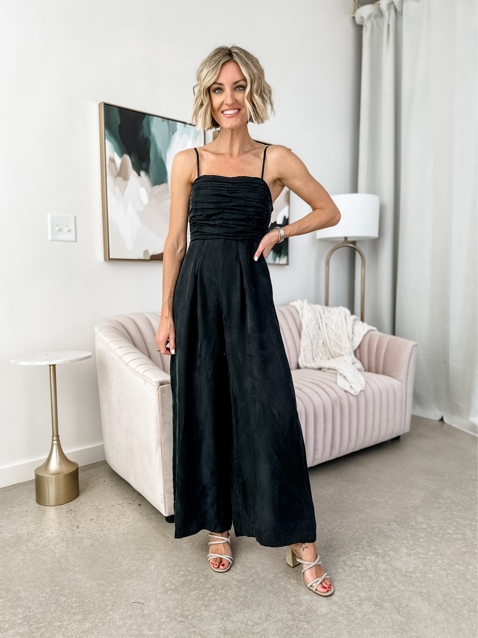 This jumpsuit is a great staple to have in your closet! I am wearing a 0! Stack code: LOVERLY10 to grab it 40% off! 

Loverly Grey, black jumpsuit

#LTKstyletip #LTKHoliday #LTKsalealert