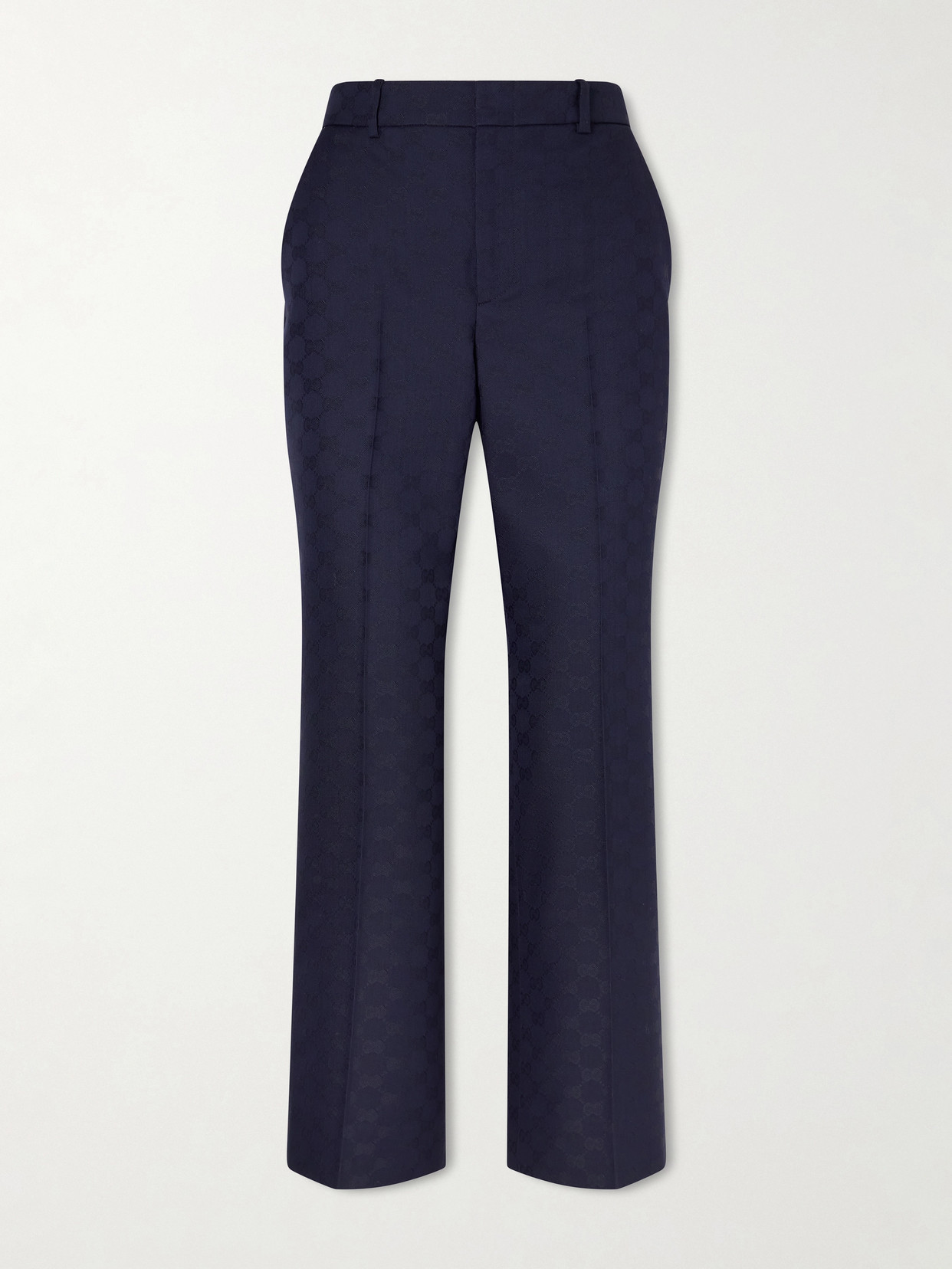 Gucci - Jacquard-twill Tapered Pants - Blue | NET-A-PORTER (US)