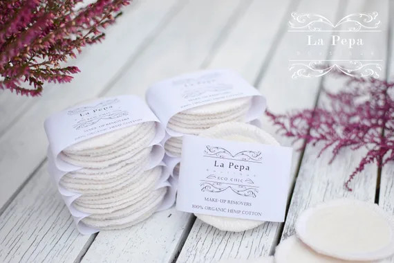 Eco Chic | Organic Hemp Cotton Facial Rounds | Set of 5 Zero Waste Make-up Removers | Eco-Friendly F | Etsy (DACH)