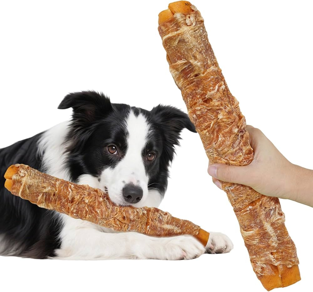 Just Try 10.6" Chicken Wrapped Rawhide Chew Sticks for Dogs - Long Lasting Dog Chews, Healthy Dog... | Amazon (US)