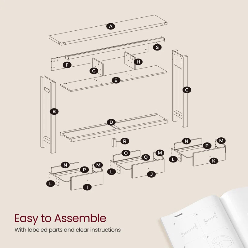 Sahai 47.2" Console Table with 3 Drawers | Wayfair North America