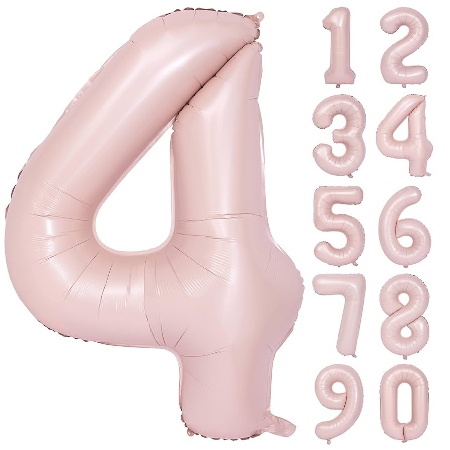 40 In Matte Pink Number Balloons Helium Foil Mylar Balloon Birthday Party banquet Decoration Digi... | Amazon (US)