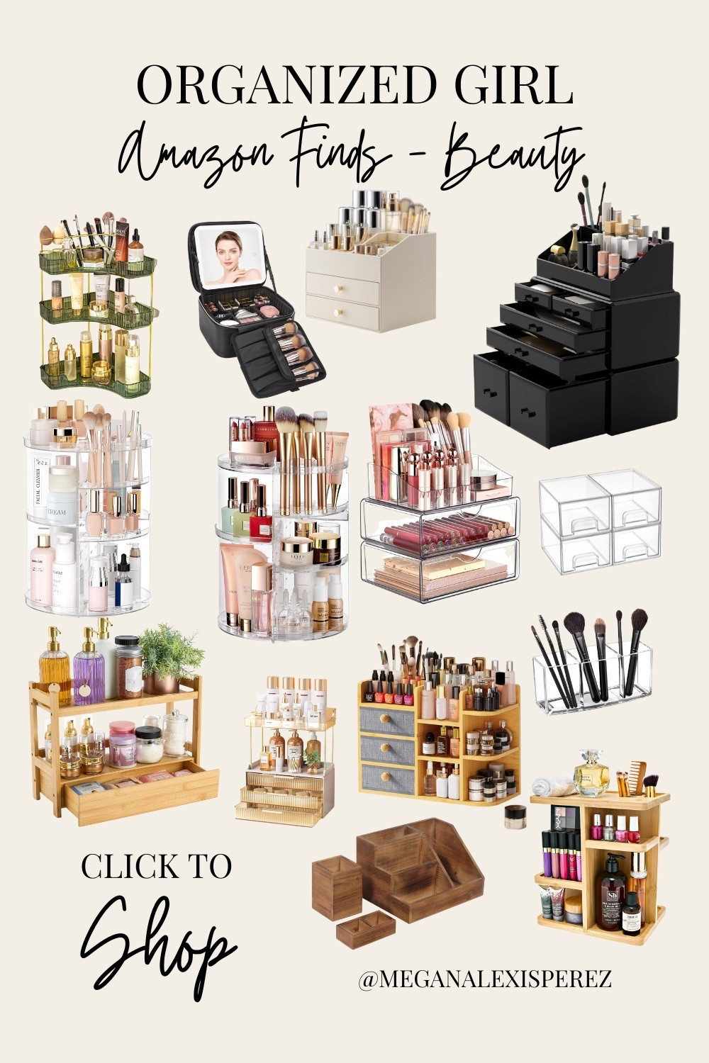 Calling all beauty lovers! These Amazon organizers are perfect for keeping your vanity clean and clutter-free. From rotating shelves to clear drawers and compact brush holders, these stylish picks are linked on my LTK!
#AmazonFinds #MakeupOrganization #VanitySetup #LTKBeauty #OrganizedGirl #AmazonBeautyStorage 

#LTKBeauty #LTKHoliday #LTKGiftGuide