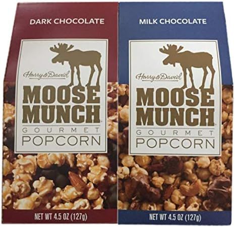 Harry & David Moose Munch Gourmet Popcorn: Dark Chocolate & Milk Chocolate, 4.5 Ounce (Pack of 2) | Amazon (US)