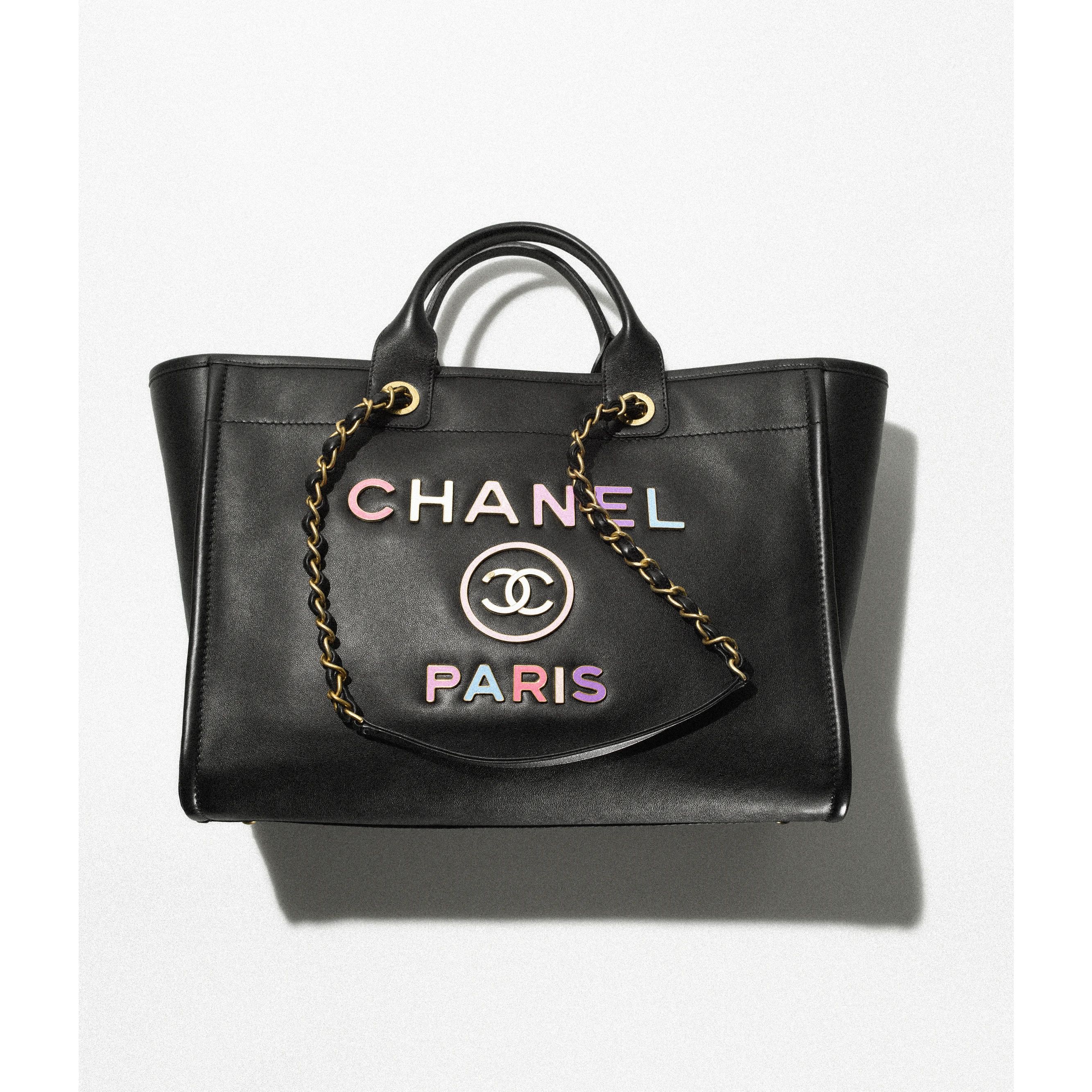 Large Shopping Bag - Calfskin & aged gold-tone metal — Fashion | CHANEL | Chanel, Inc. (US)