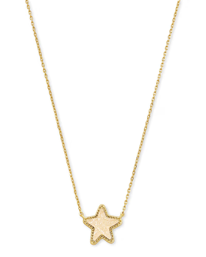 Jae Star Gold Pendant Necklace in Iridescent Drusy | Kendra Scott
