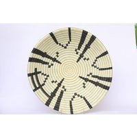 Kafeke Large African Wall Basket, 12"" Woven Basket, Rwanda Baskets. Black & White | Etsy (US)