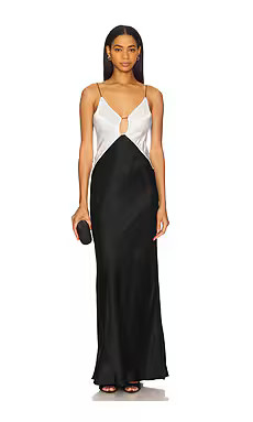 Anna October Terrin Maxi Dress in Ivory Top & Black from Revolve.com | Revolve Clothing (Global)