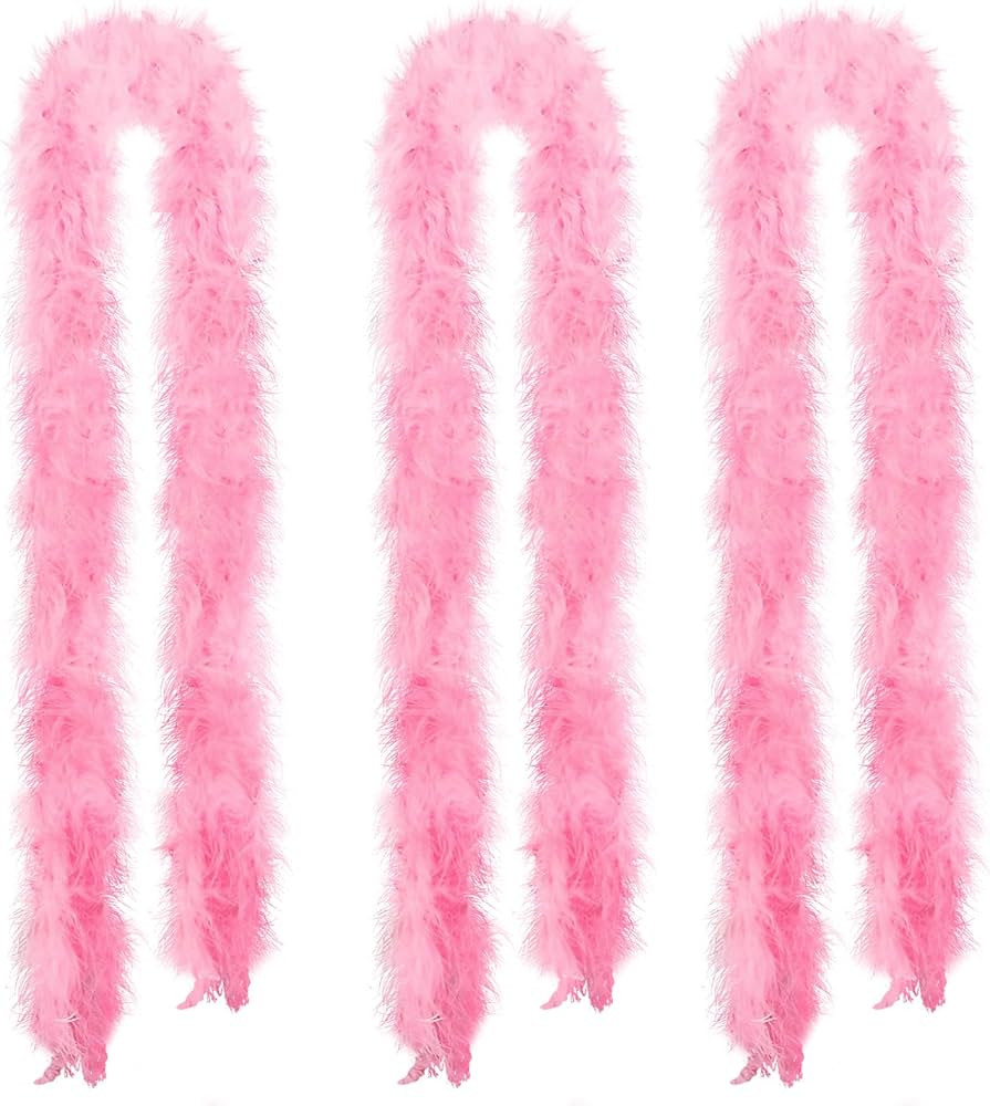 HaiMay 3 Pack Marabou Feather Boa for Craft Clothes Accessories Latin Wedding Dress Home Party Co... | Amazon (US)
