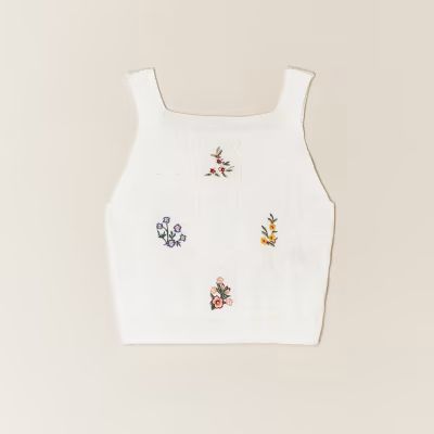 Girls white knitted cami top | River Island (UK & IE)