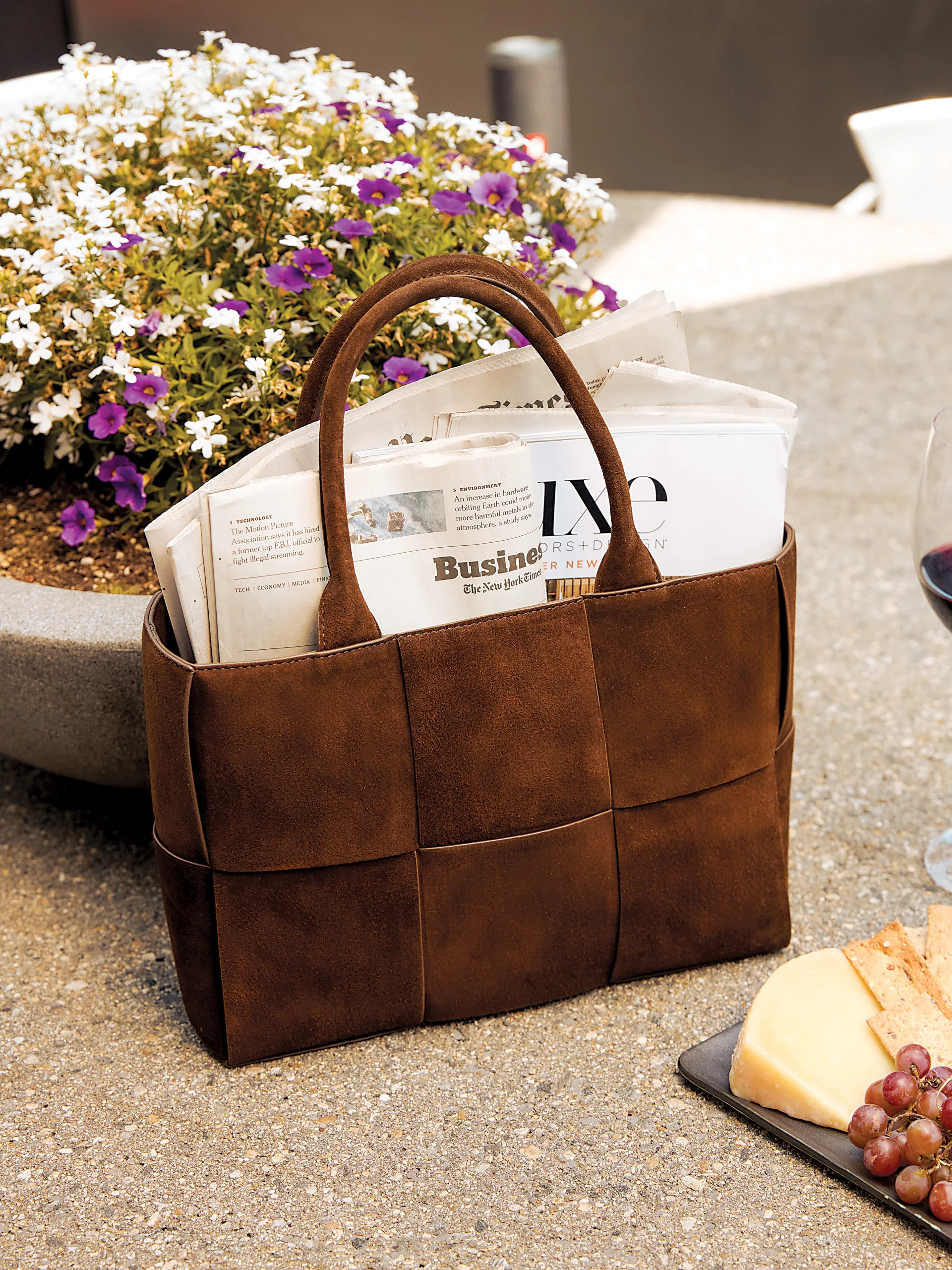 Tessare Woven Suede Handbag | J.McLaughlin