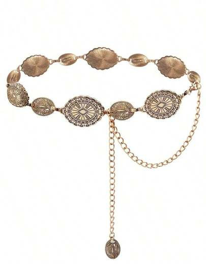 TOPACC Western Metal Concho Belt For Women Cowgirl Chain Belts For Dresses Jeans Country Concert Outfit | SHEIN