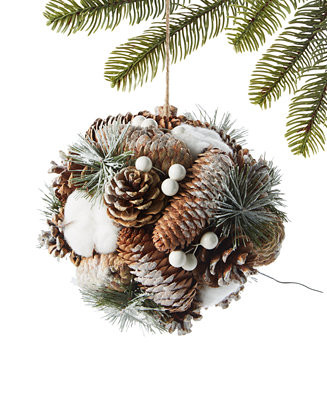 Holiday Lane Woodland Pinecone Paper Ball Ornament, Exclusively at Macy's - Macy's | Macy's