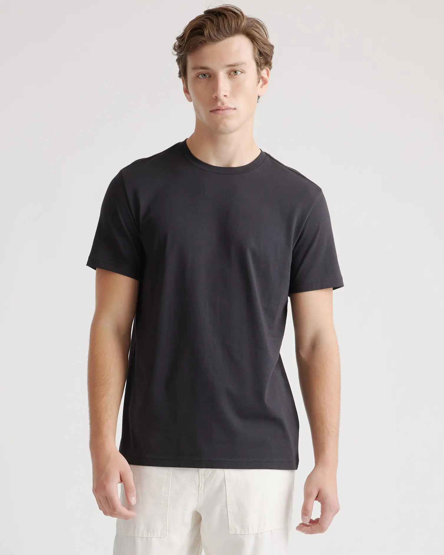 Men's Cotton Modal Crew Neck Tee in Bold Black | Quince