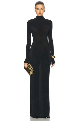 SEROYA Kim Maxi Dress in Black | FWRD 