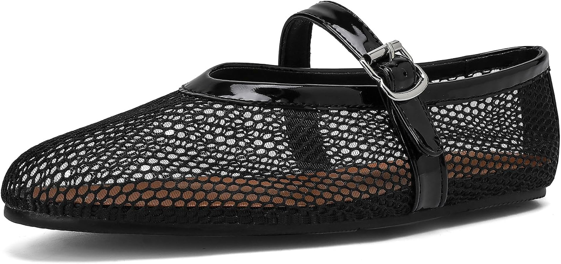 ZJWBB Mesh Ballet Flats for Women's, Mary Janes Flats Metal Buckle Strap Mesh Perforated Mary Jan... | Amazon (CA)