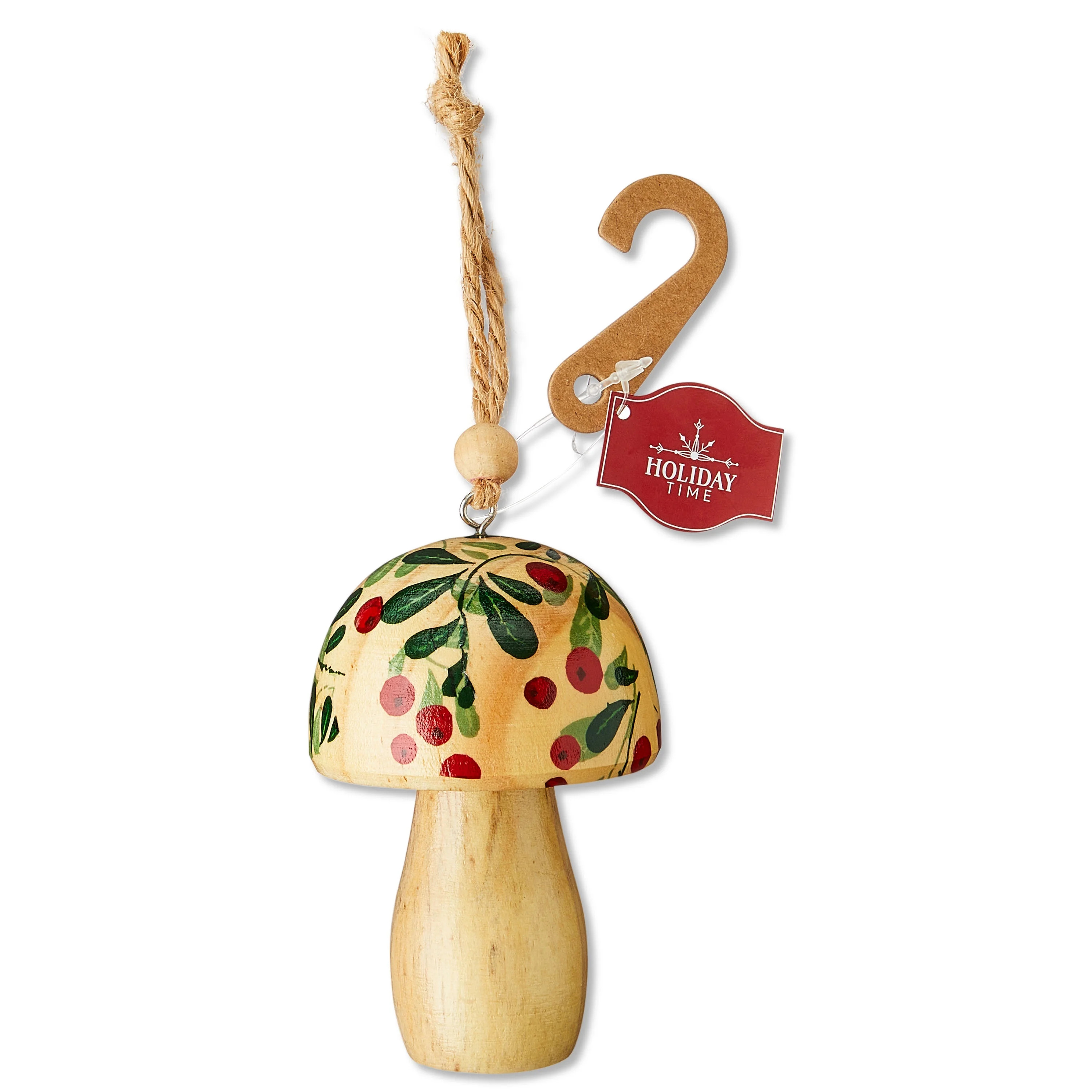 Multicolor Wood Mushroom Christmas Ornament, Heritage Holiday Theme, 3.9", by Holiday Time | Walmart (US)