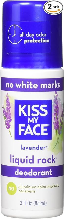 Kiss My Face Paraben Free Liquid Rock Roll-On Deodorant, Lavender, 3 Fl Oz (Pack of 2) | Amazon (US)