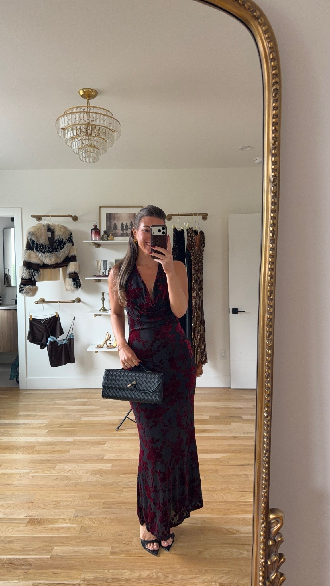 black and burgundy floral velvet maxi with a halter neckline, a cowl front, and a fitted skirt vici fall and winter wedding guest and special occasion dress ✨

codes -
Vici: Emerson35

In 5’4” and wearing my usual smalls

fall event, fall wedding guest dresses, cocktail dresses, semi-formal dresses, black tie wedding guest dresses, destination wedding guest dresses, garden party dresses, wedding guest outfit ideas

#LTKWedding #LTKU #LTKgrwm