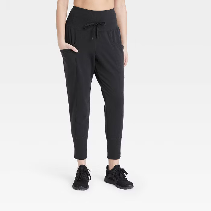 Women's High-Rise Ribbed Jogger Pants 25.5" - All in Motion™ | Target