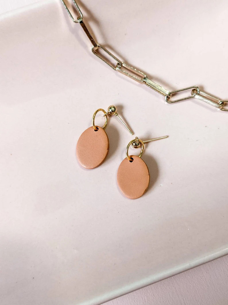 Baby dangle earrings/ Small oval drop earrings | Etsy (CAD)