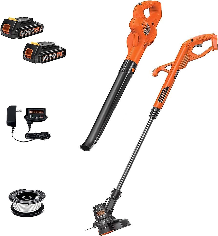 BLACK+DECKER 20V MAX* POWERCONNECT 10 in. 2in1 Cordless String Trimmer/Edger + Sweeper Combo Kit ... | Amazon (US)