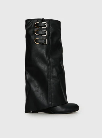 Ritz Knee High Boots Black | Princess Polly US