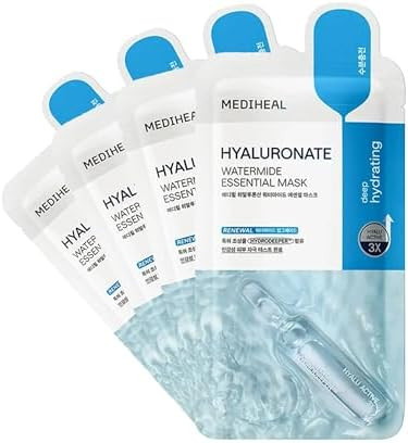 Mediheal Best Korean Hyaluronate Watermide Essential Face Mask - Hydrating and Moisturizing Sheet... | Amazon (US)