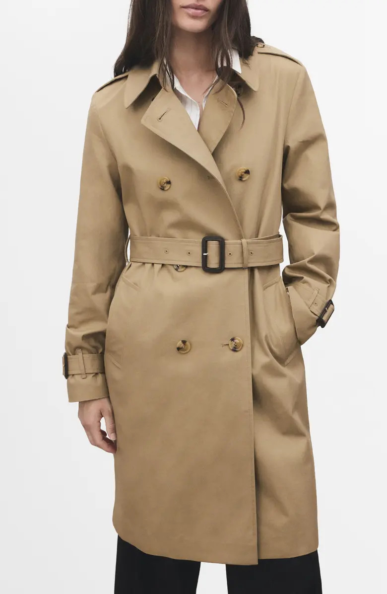 MANGO Classic Belted Trench Coat | Nordstrom | Nordstrom