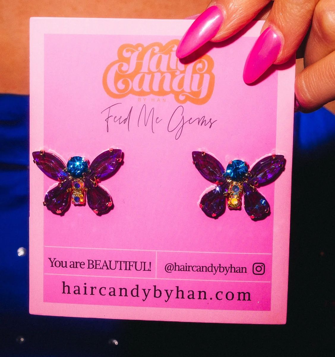 Blue Opal Butterfly Studs | Feed Me Gems