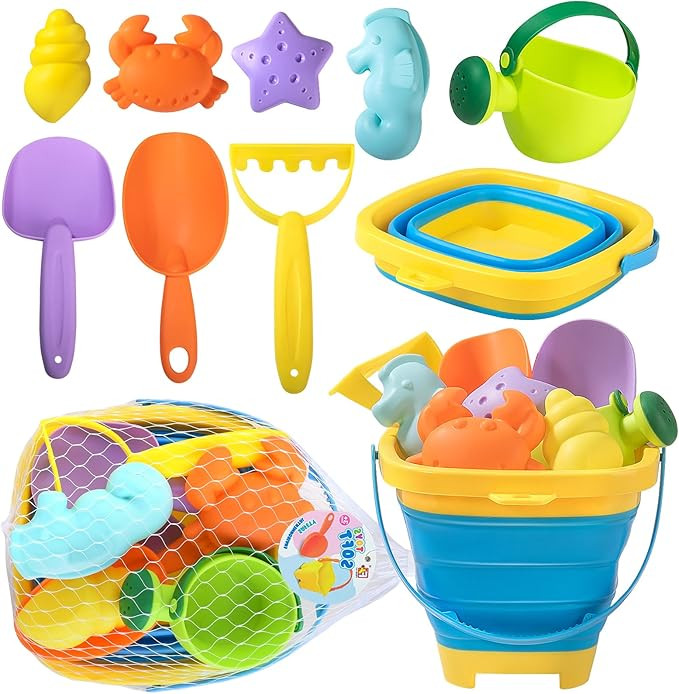 Collapsible Beach Toys for Kids, Collapsible Buacket for Toddlers Outdoor Toys, Sand Buckets and ... | Amazon (US)