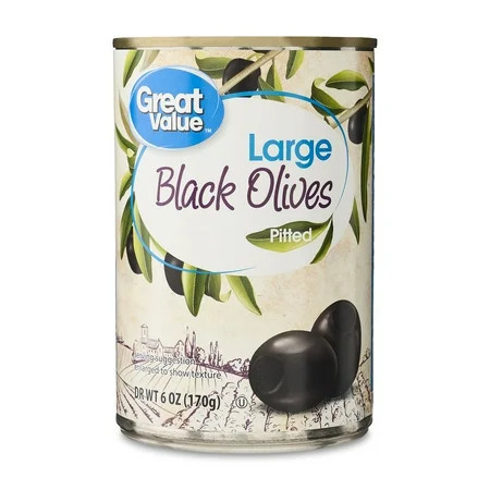 Great Value Large Pitted Black Olives, 6 oz | Walmart (US)