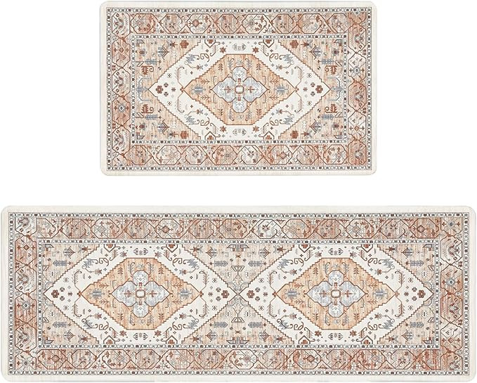 Pauwer Anti Fatigue Kitchen Mats for Floor 2 Piece Set, Cushioned Memory Foam Kitchen Rug, Non Sl... | Amazon (US)