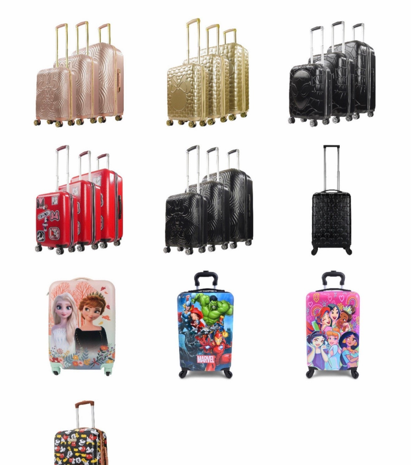 Disney luggage sets