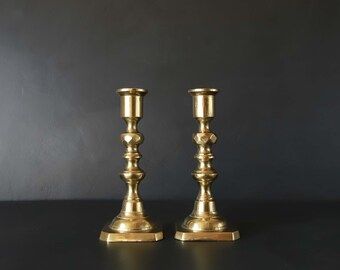 Vintage brass candlesticks - Etsy | Etsy (US)