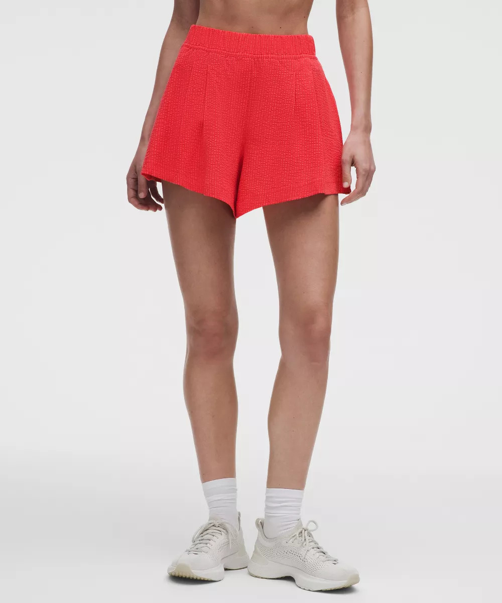 Seersucker WovenAir High-Rise Pleated Short 3.5" | lululemon (AU)