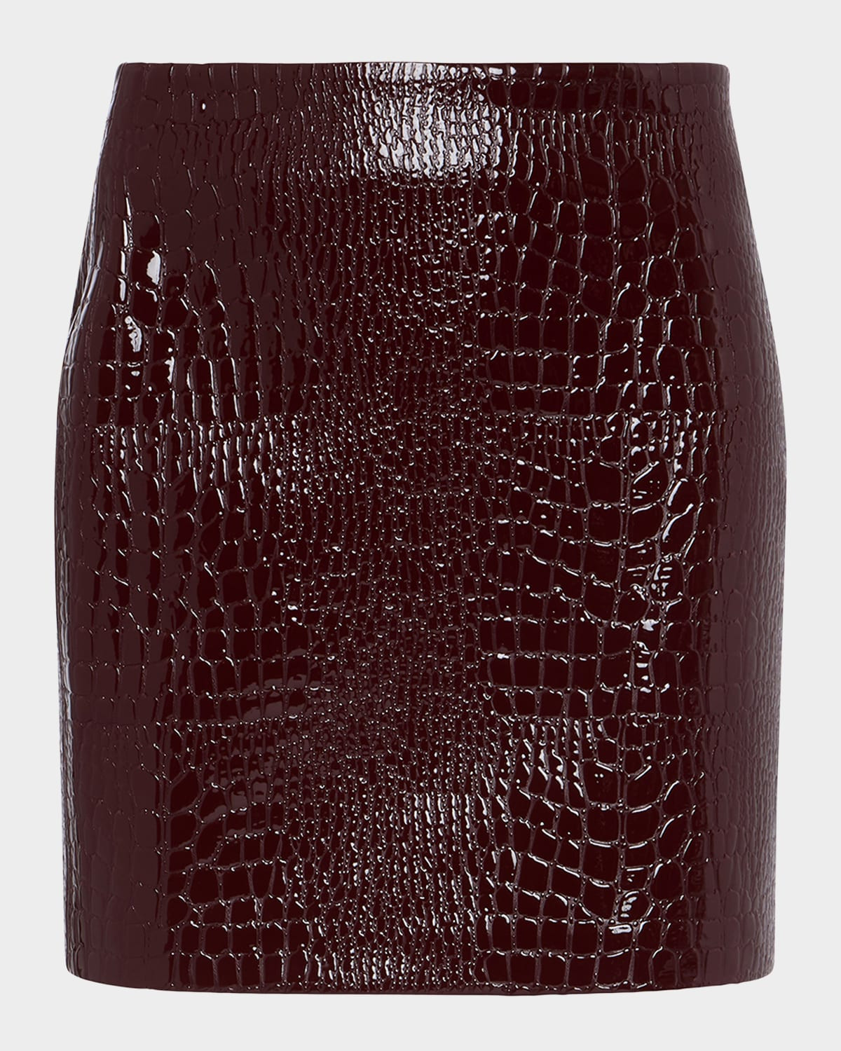 Gerard Croc-Embossed Faux Leather Mini Skirt | Neiman Marcus
