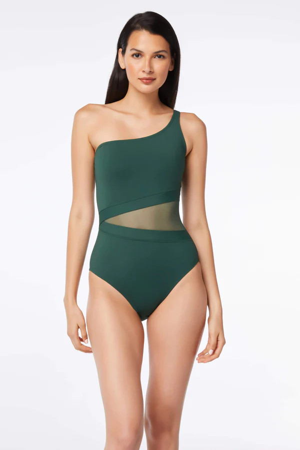 One Piece One Shoulder Mesh Swimsuit | Bleu Rod Beattie Swimwear
