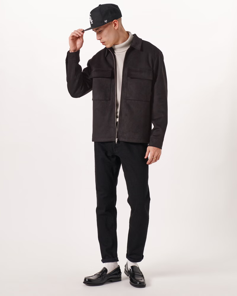 Men's Vegan Suede Shirt Jacket | Men's Coats & Jackets | Abercrombie.com | Abercrombie & Fitch (US)
