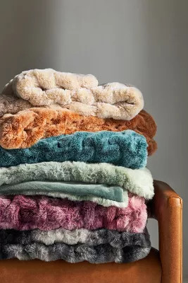 Luxe Faux Fur Throw Blanket | Anthropologie (US)
