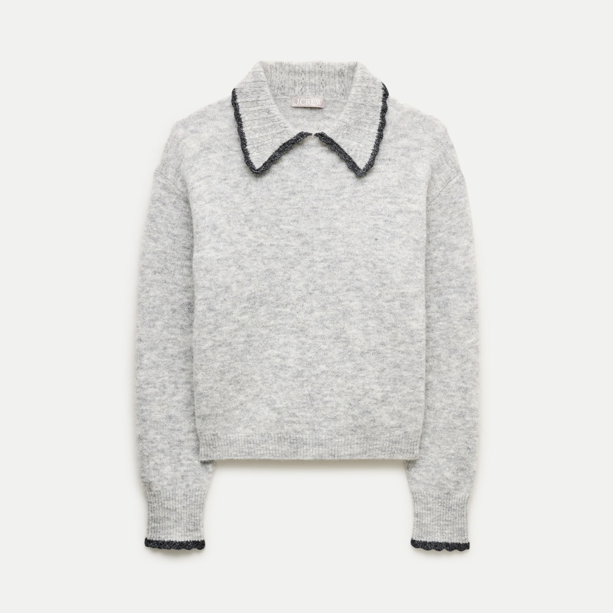 Tipped-collar sweater in alpaca blend | J. Crew US