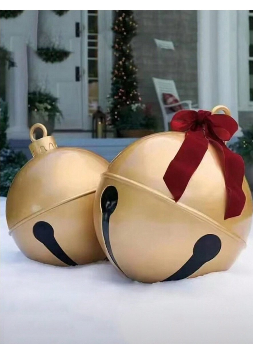 These oversized inflatable jingle bells are such a fun way to add some holiday charm to your porch, entryway, or yard! 🎁✨ They’re lightweight and easy to store (deflate when you’re done), but once they’re blown up they look huge and make such a big statement. I love adding a bow to the top for that classic Southern porch Christmas look. Perfect for pairing alongside lanterns, garlands, outdoor wreaths, and all the twinkle lights. 🎄

A festive moment without the heavy décor commitment — love that. 🤍

giant outdoor Christmas décor vibe, oversized holiday lawn ornaments, classic Christmas porch decorations, southern holiday porch styling, Christmas entryway inspiration, festive outdoor décor for front porch, big jingle bell decorations, charming holiday home exterior styling

#LTKHoliday #LTKFindsUnder50 #LTKHome