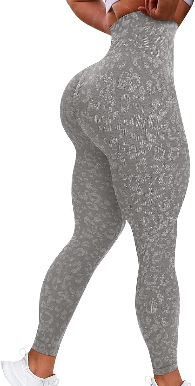 DREAMOON Women Camo Scrunch Butt Seamless Leggings Animal Leopard Gym Leggings High Waisted Booty... | Amazon (US)