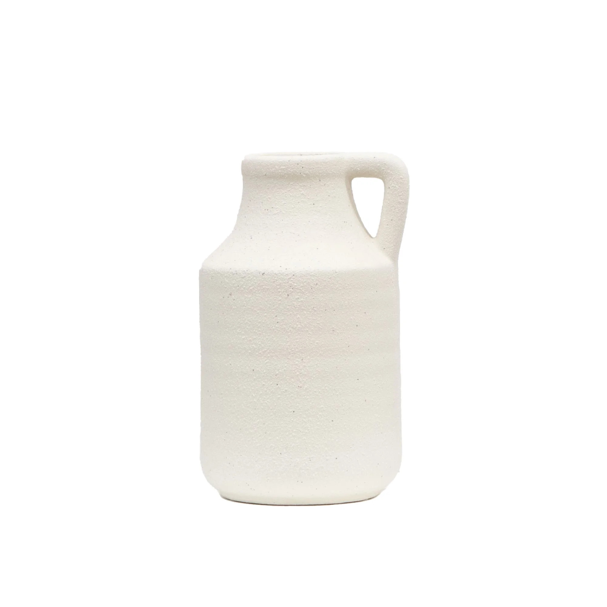 Better Homes & Gardens Textured Natural Ceramic Jug Vase, 9", White | Walmart (US)