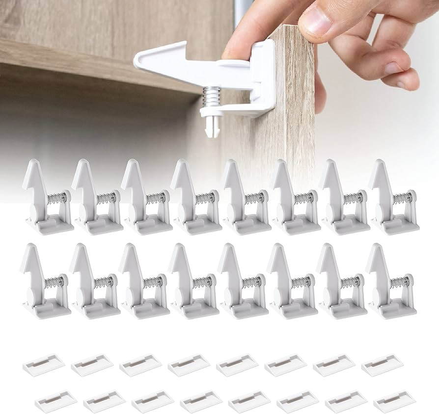 Inaya 16-Pack Cabinet Locks, Child Safety Latches - Baby Proofing Cabinets and Drawer Locks - 3M ... | Amazon (US)